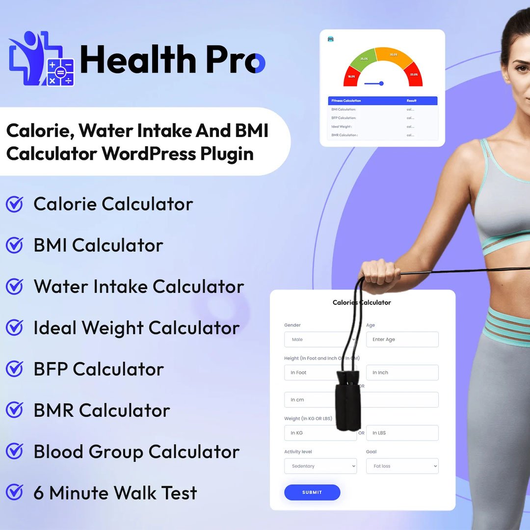 HealthPro Calorie, BMI Calculator WordPress Plugin